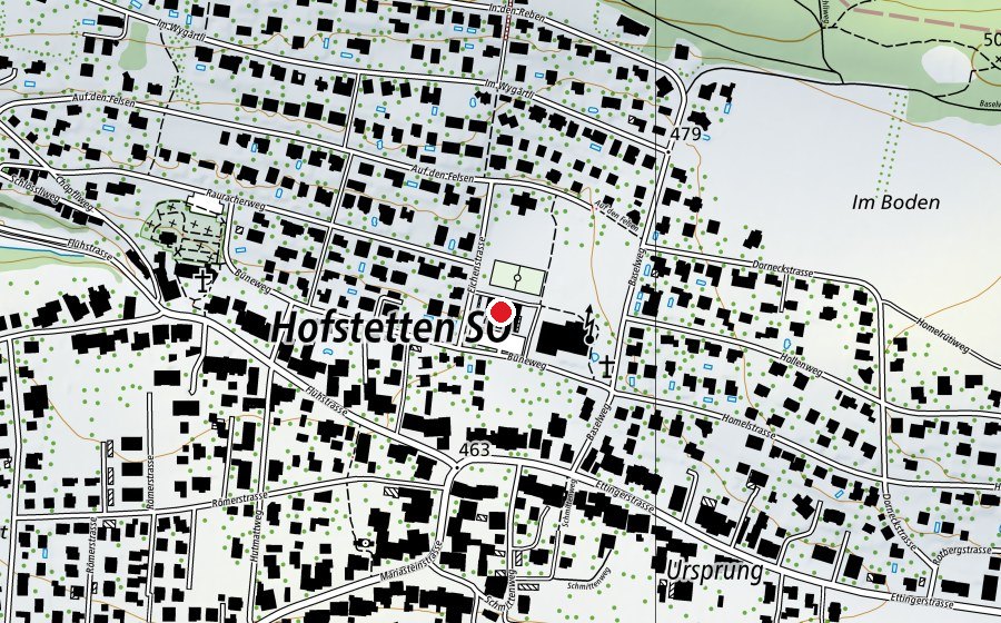 Carte indiquant l’emplacement de Primarschule Hofstetten (École)