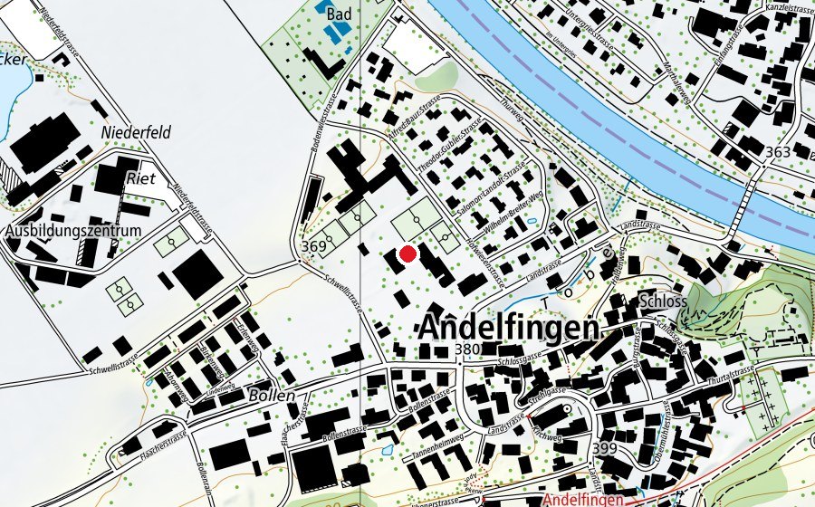 Map showing the location of Primarschule Hofwiesen (School)