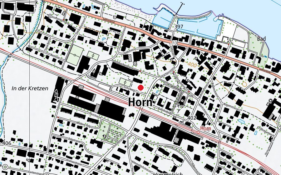 Carte indiquant l’emplacement de Primarschule Horn (École)