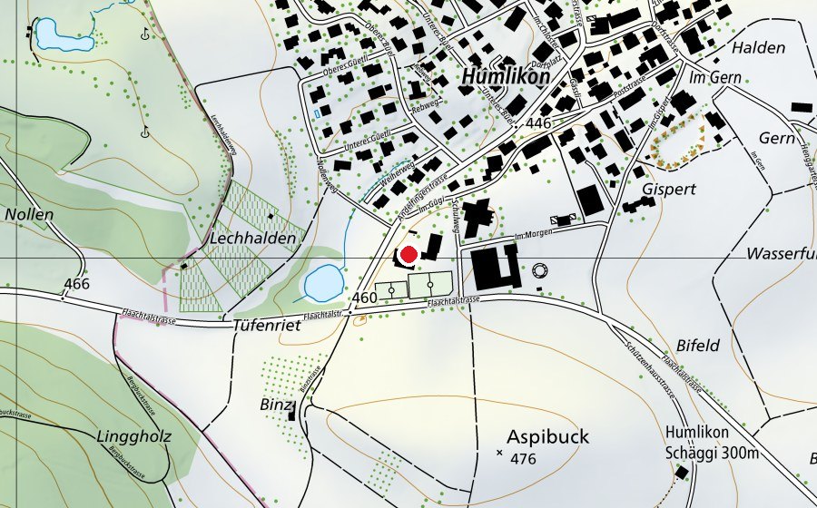 Map showing the location of Primarschule Humlikon (School)