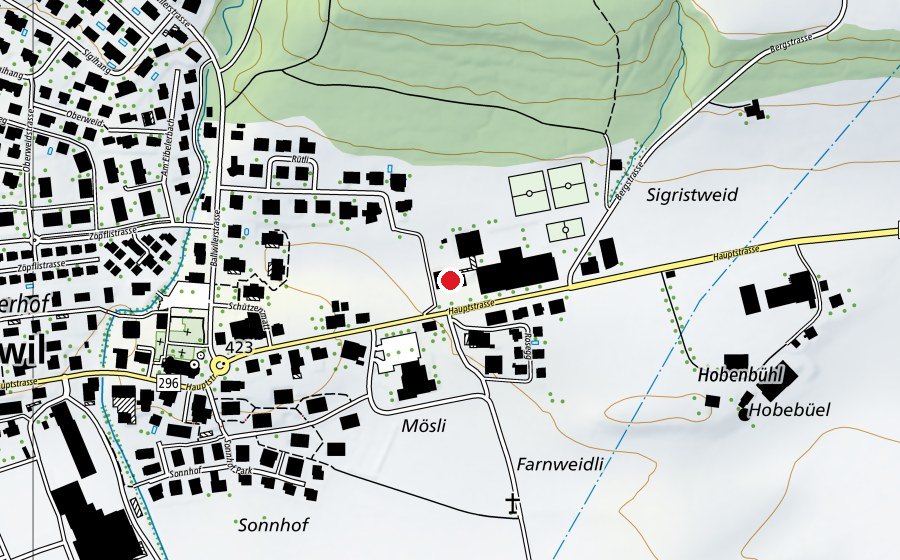 Carte indiquant l’emplacement de Primarschule Inwil Rägeboge 1 und 2 (École)