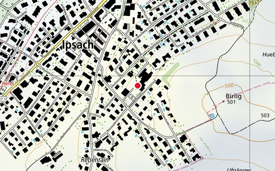 Carte indiquant l’emplacement de Primarschule Ipsach (École)