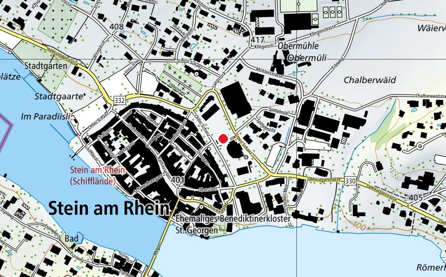 Carte indiquant l’emplacement de Primarschule/Kindergarten Schanz (École)