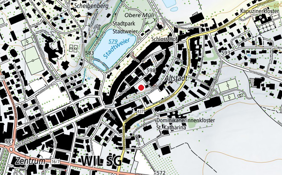 Carte indiquant l’emplacement de Primarschule Kirchplatz (École)