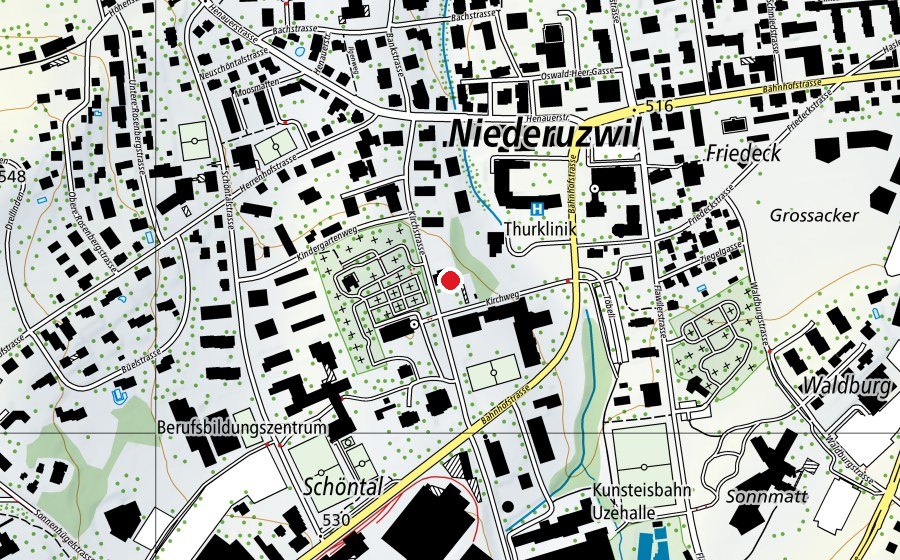 Carte indiquant l’emplacement de Primarschule Kirchstrasse 6 (École)