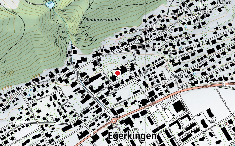 Carte indiquant l’emplacement de Primarschule Kleinfeld (École)