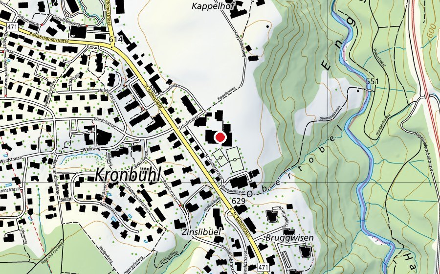 Mappa con la posizione di Primarschule Kronbühl (Scuola)