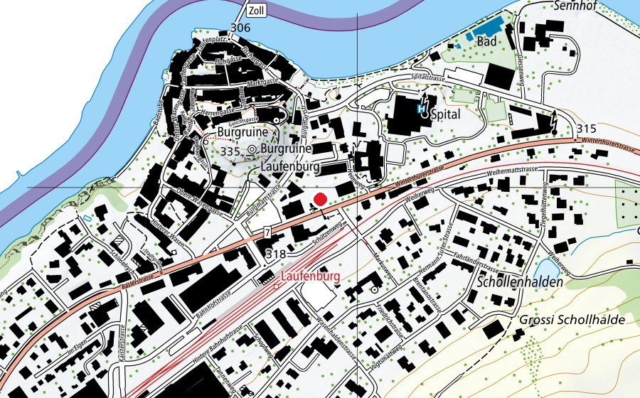 Mappa con la posizione di Primarschule Laufenburg (Scuola)