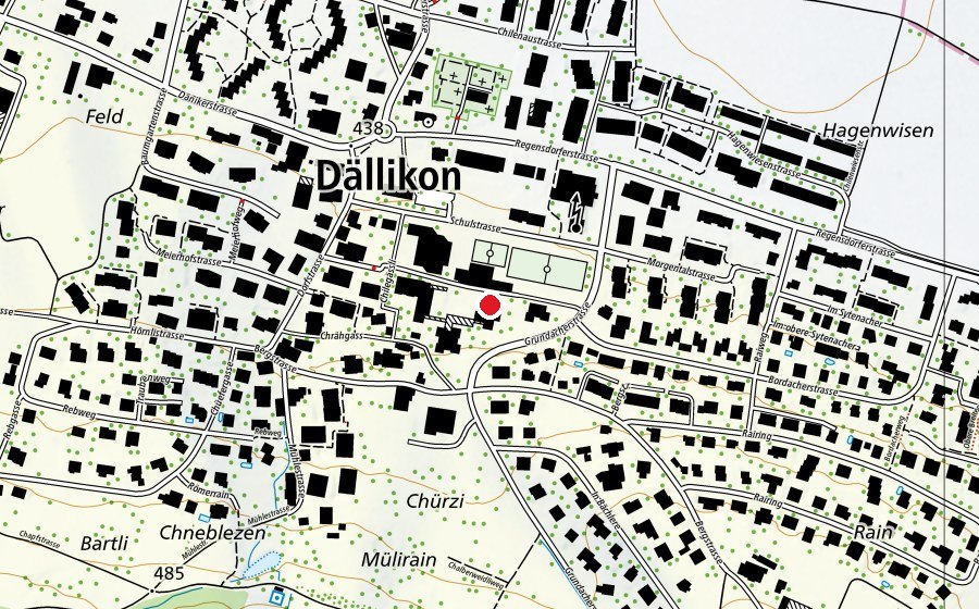 Map showing the location of Primarschule Leepünt (School)