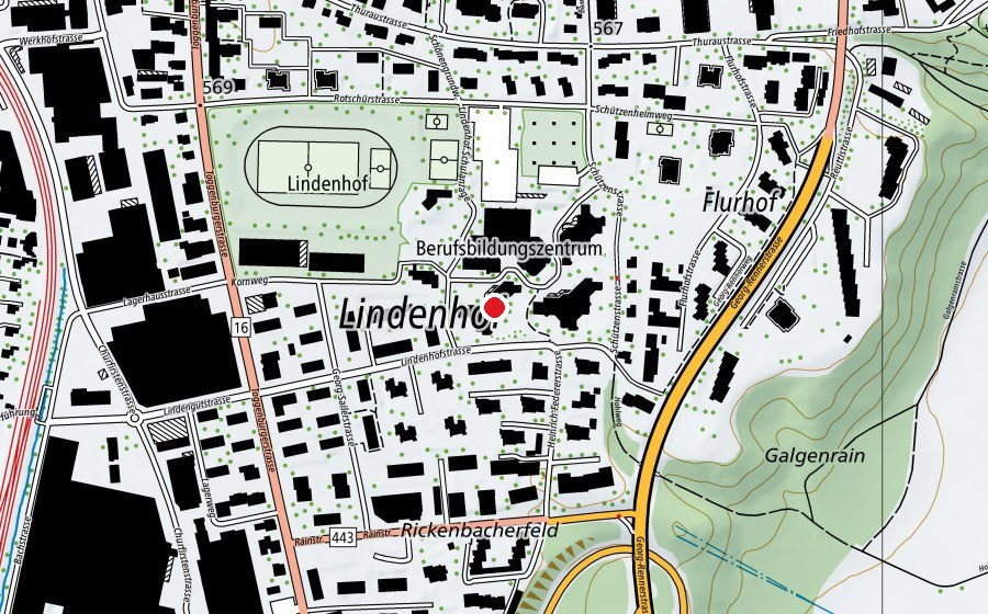 Mappa con la posizione di Primarschule Lindenhof (Scuola)