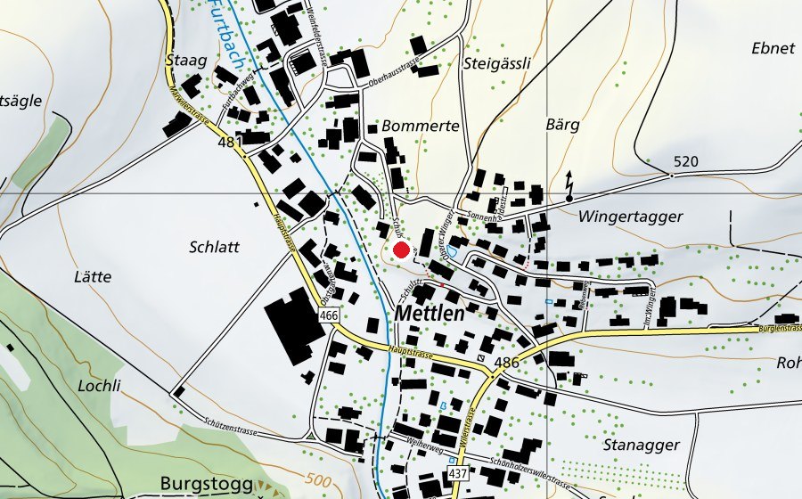 Map showing the location of Primarschule Märwil (School)