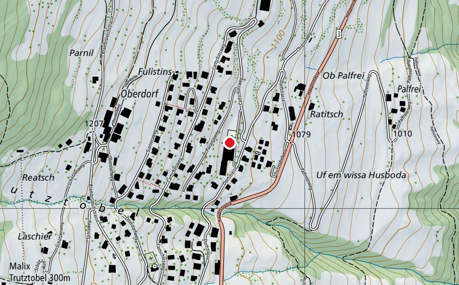 Map showing the location of Primarschule Malix (School)
