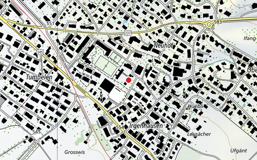 Map showing the location of Primarschule Mettlen (School)