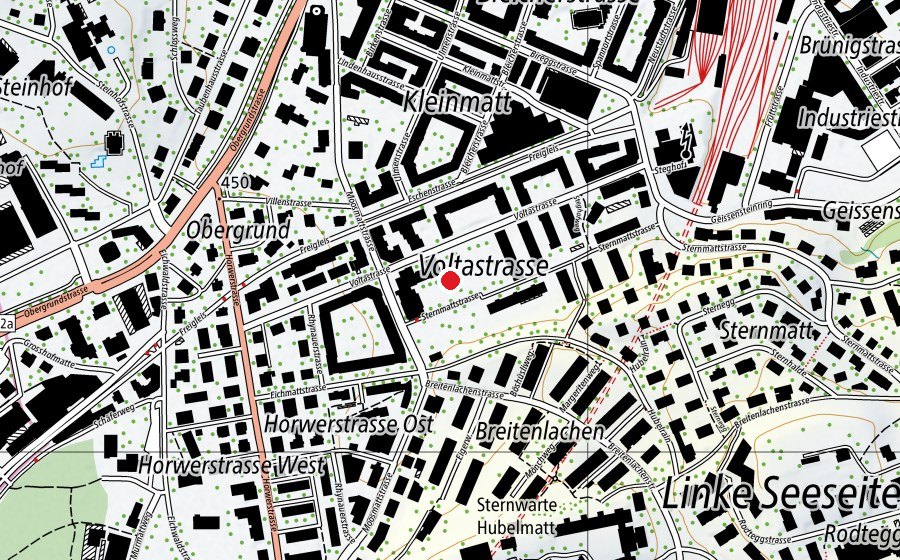 Carte indiquant l’emplacement de Primarschule Moosmatt (École)