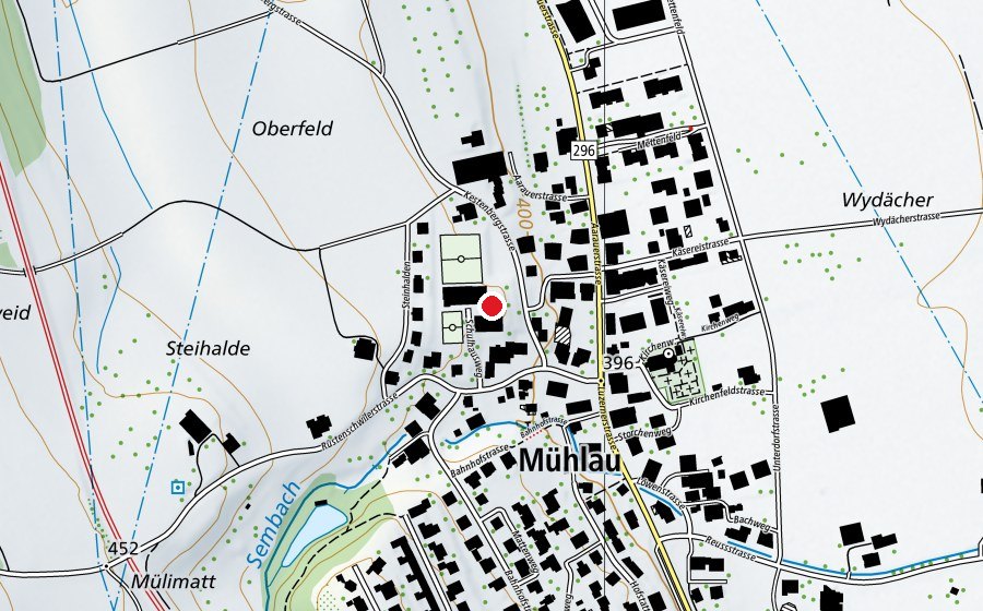 Carte indiquant l’emplacement de Primarschule Mühlau (École)
