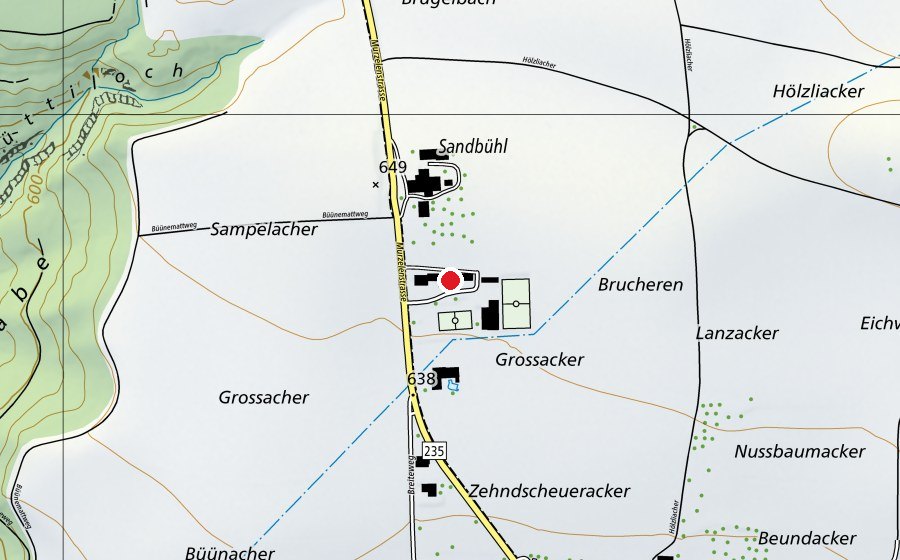 Carte indiquant l’emplacement de Primarschule Murzelen (École)