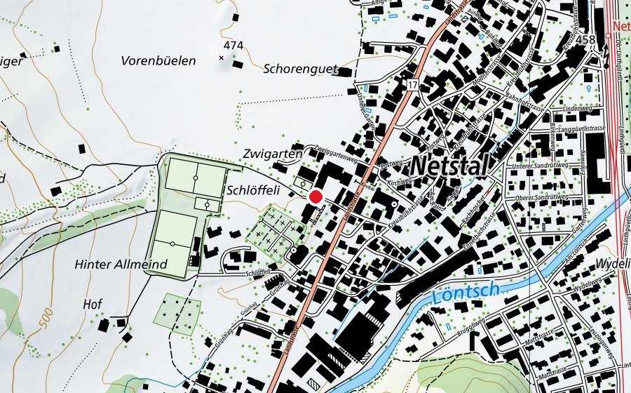 Carte indiquant l’emplacement de Primarschule Netstal (École)