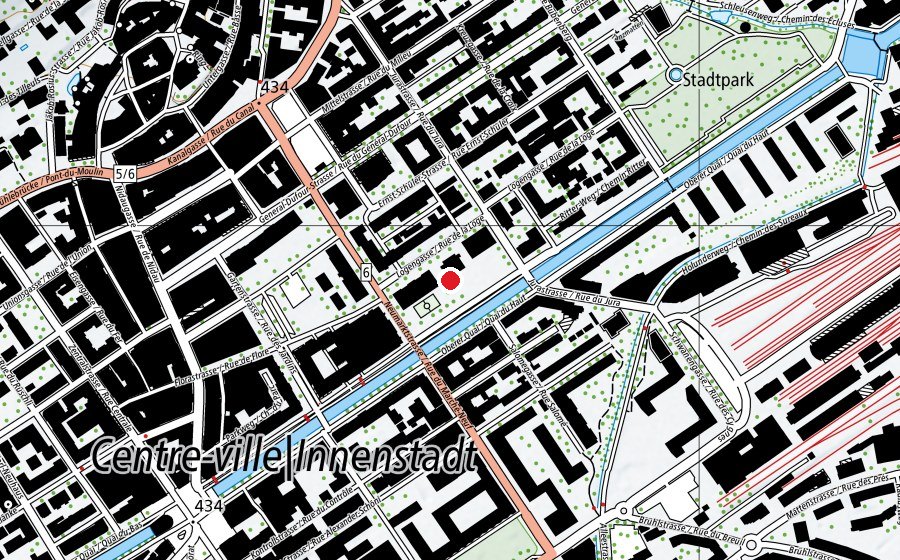 Mappa con la posizione di Primarschule Neumarkt / Ecole Marché-Neuf (Scuola)
