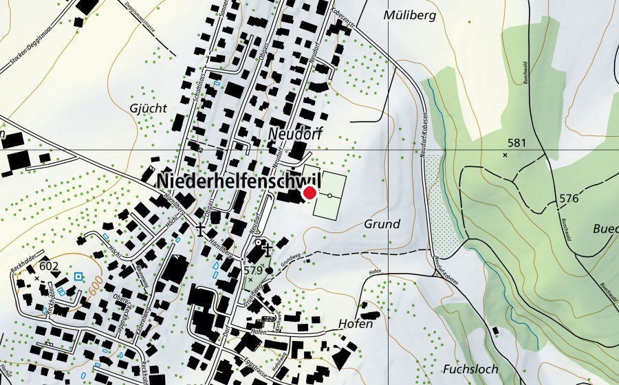 Carte indiquant l’emplacement de Primarschule Niederhelfenschwil (École)