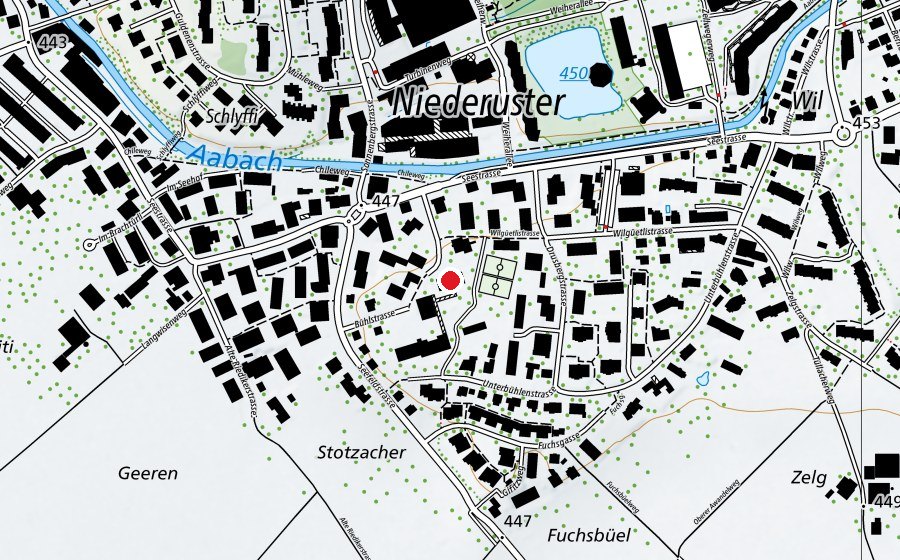 Carte indiquant l’emplacement de Primarschule Niederuster (École)