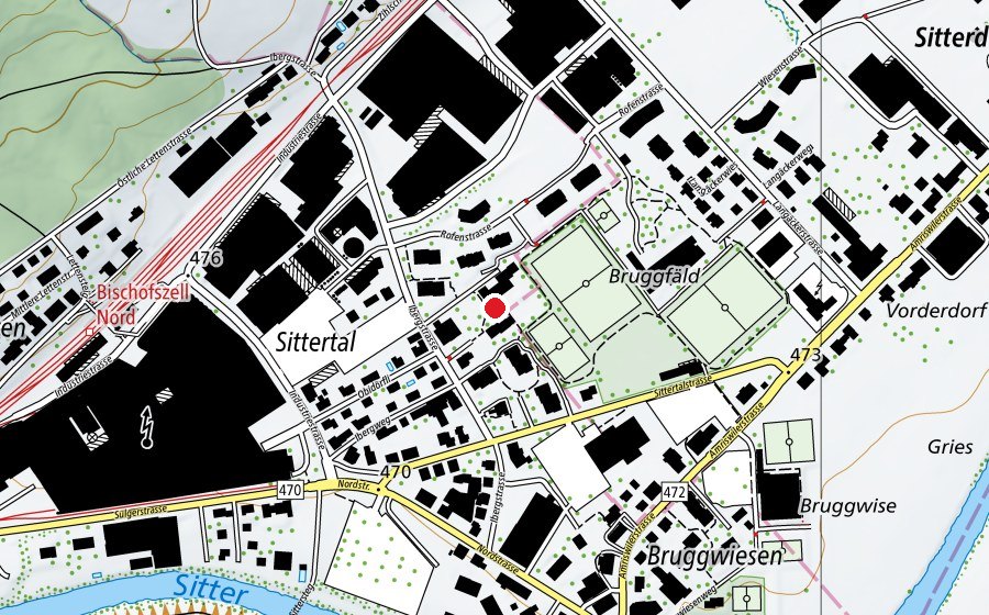 Carte indiquant l’emplacement de Primarschule Nord (École)