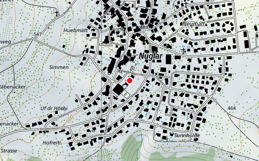 Carte indiquant l’emplacement de Primarschule Nuglar (École)