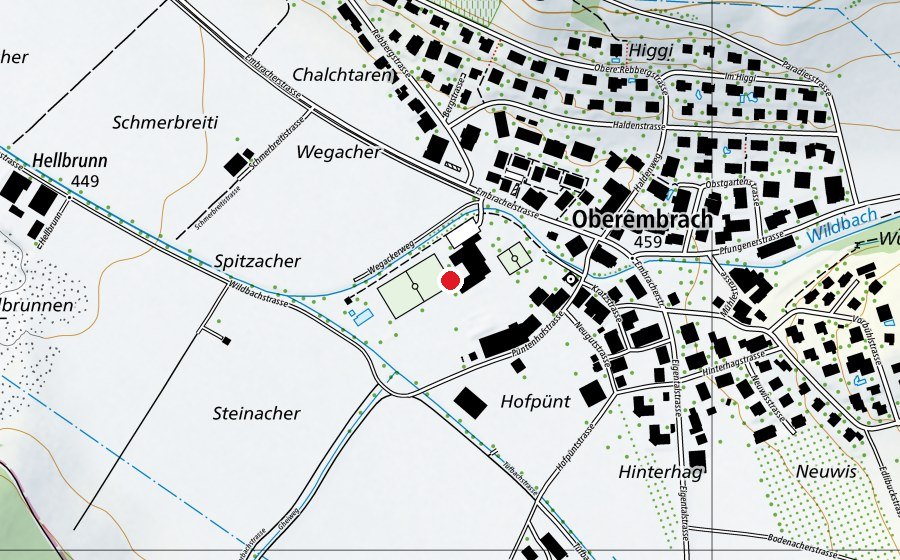 Carte indiquant l’emplacement de Primarschule Oberembrach (École)