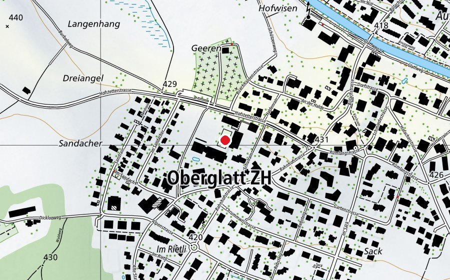 Carte indiquant l’emplacement de Primarschule Oberglatt (École)