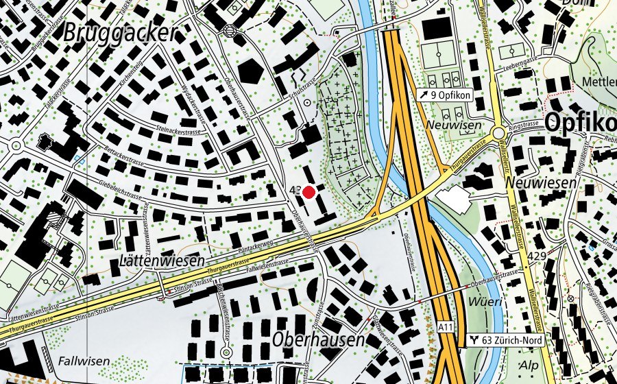 Mappa con la posizione di Primarschule Oberhausen (Scuola)