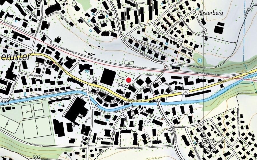 Map showing the location of Primarschule Oberuster (School)