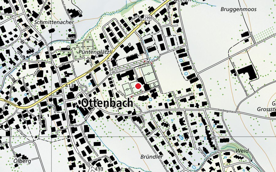 Karte mit dem Standort von Primarschule Ottenbach (Schule)