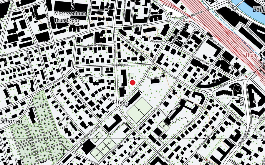 Mappa con la posizione di Primarschule Pestalozzi (Scuola)