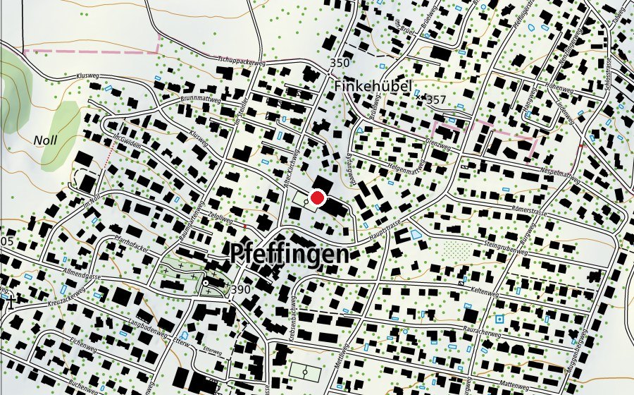 Map showing the location of Primarschule Pfeffingen (School)