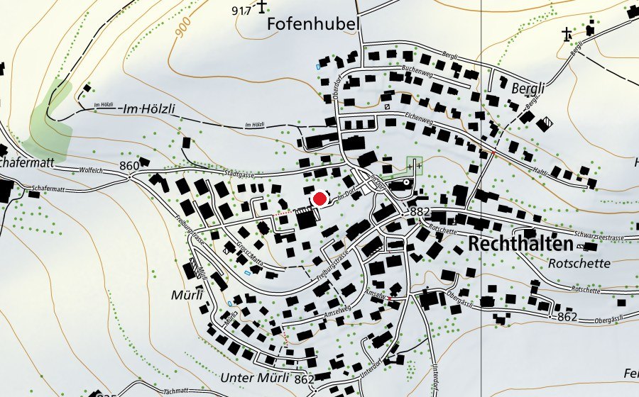 Mappa con la posizione di Primarschule Rechthalten (Scuola)
