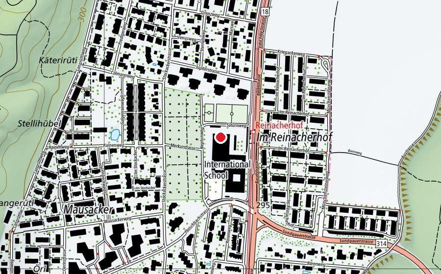Carte indiquant l’emplacement de Primarschule Reinacherhof (École)