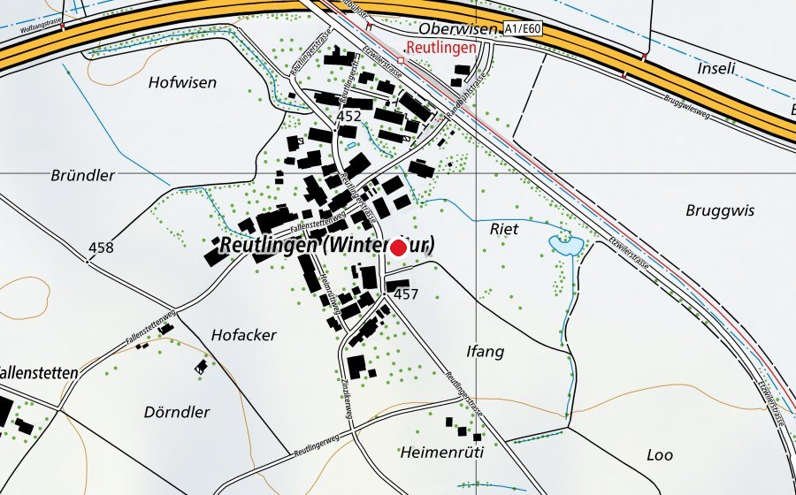 Karte mit dem Standort von Primarschule Reutlingen (Schule)