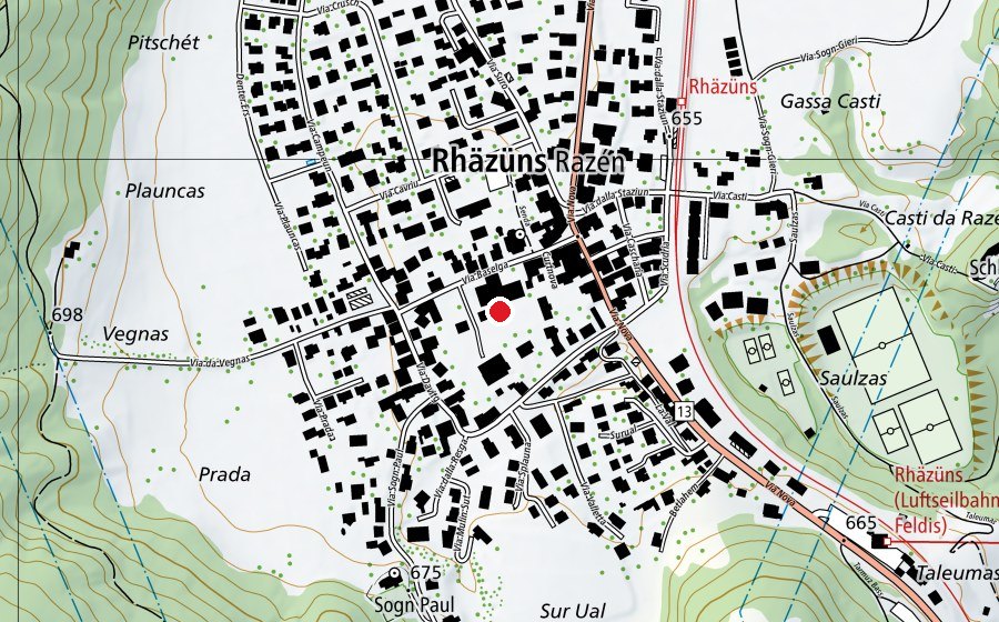 Mappa con la posizione di Primarschule Rhäzüns (Scuola)