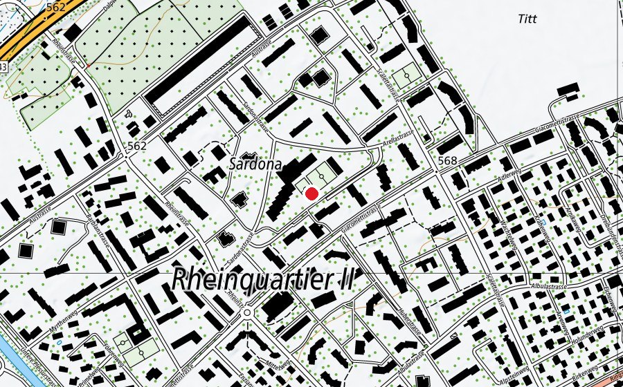 Carte indiquant l’emplacement de Primarschule Rheinau (École)
