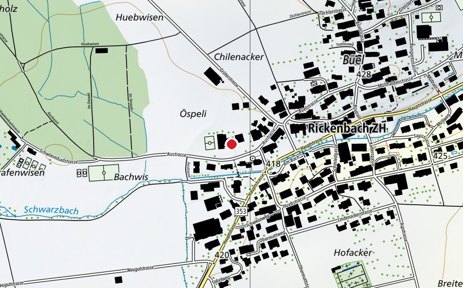 Karte mit dem Standort von Primarschule Rickenbach ZH (Schule)