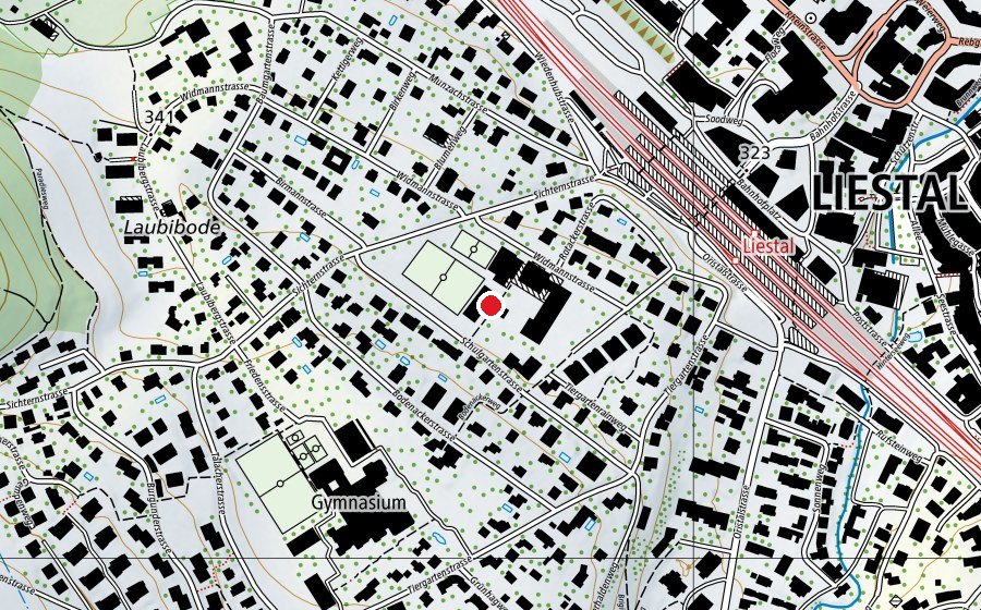 Map showing the location of Primarschule Rotacker (School)