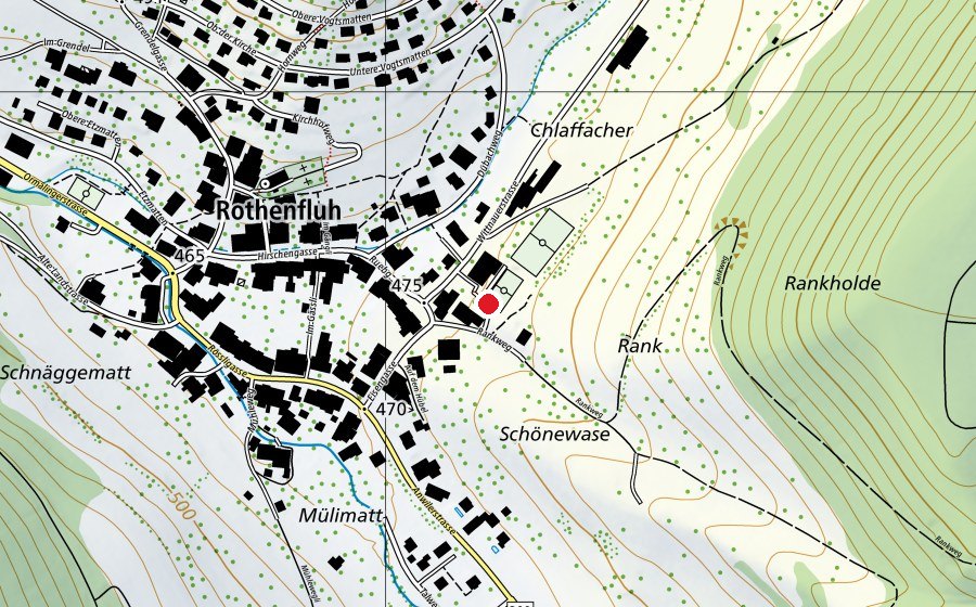 Carte indiquant l’emplacement de Primarschule Rothenfluh (École)