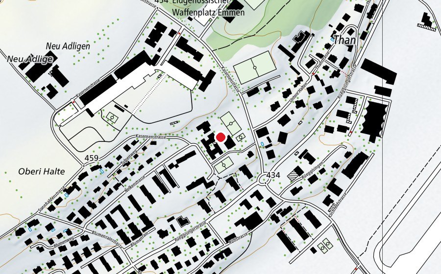 Mappa con la posizione di Primarschule Rüeggisingen (Scuola)