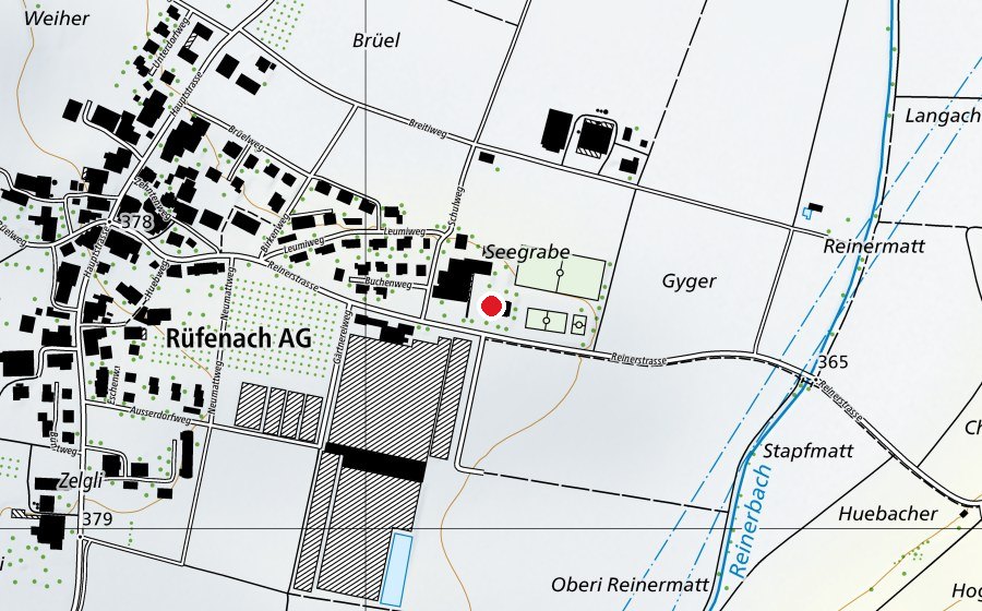 Mappa con la posizione di Primarschule Rüfenach (Scuola)