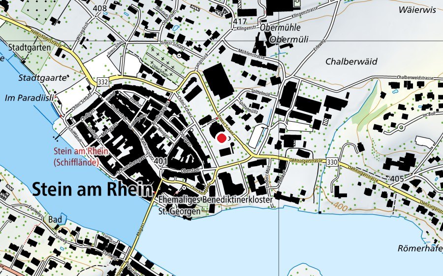 Map showing the location of Primarschule Schanz (School)