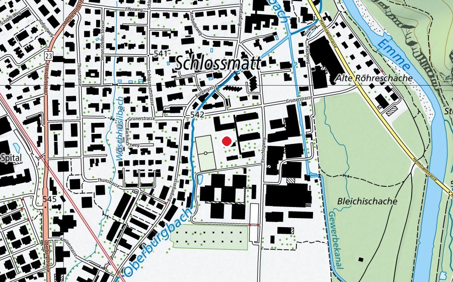 Carte indiquant l’emplacement de Primarschule Schlossmatt (École)