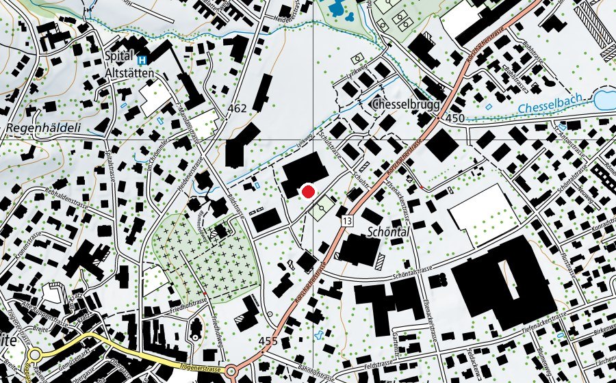 Map showing the location of Primarschule Schöntal (School)