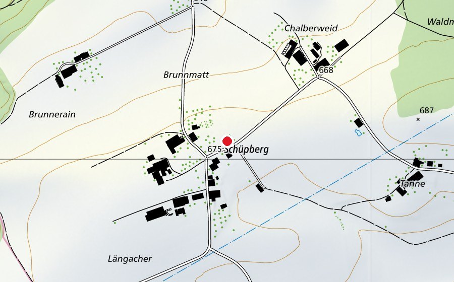 Karte mit dem Standort von Primarschule (Schule)
