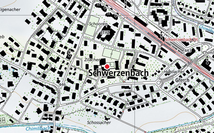 Karte mit dem Standort von Primarschule Schwerzenbach (Schule)