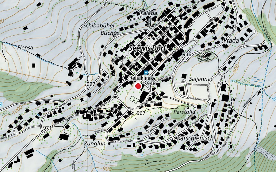 Map showing the location of Primarschule (School)