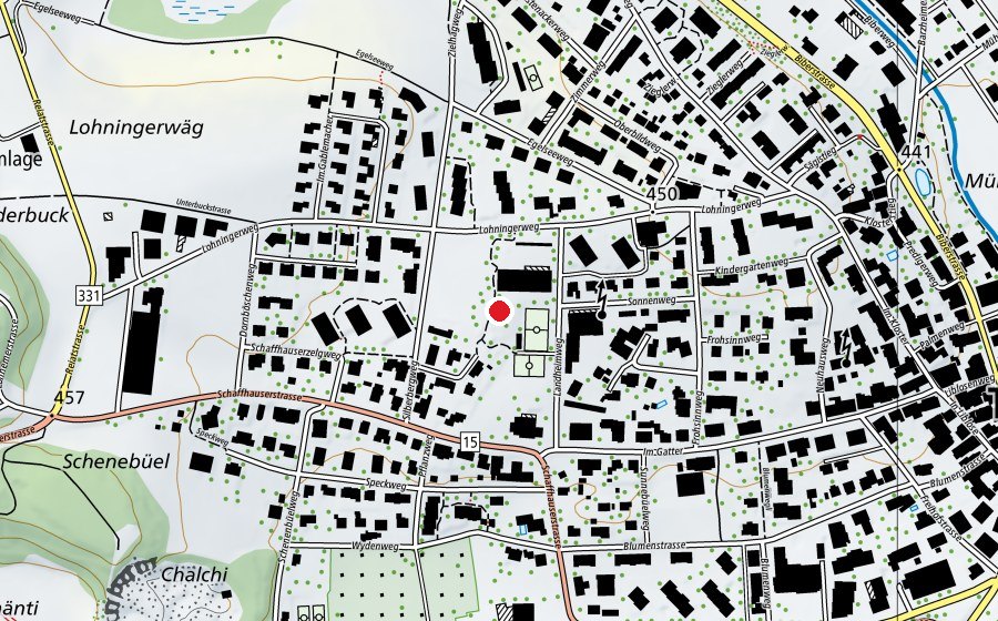 Map showing the location of Primarschule Silberberg (School)